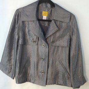 Ruby Rd shimmer Gunmetal military jacket